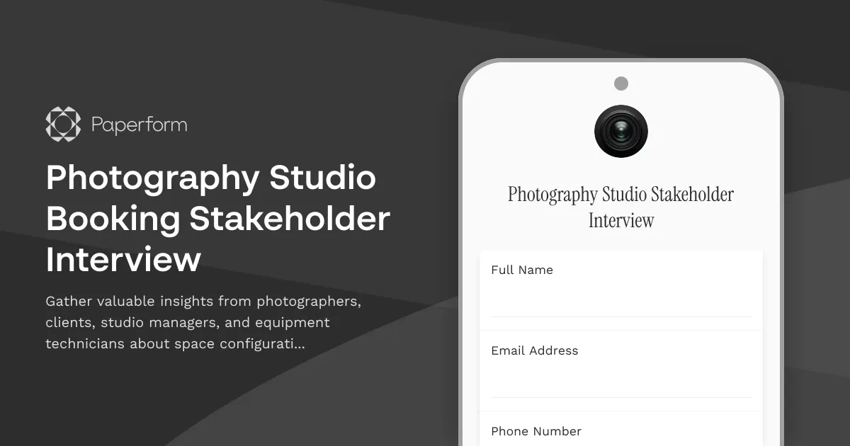 Photography Studio Booking Stakeholder Interview