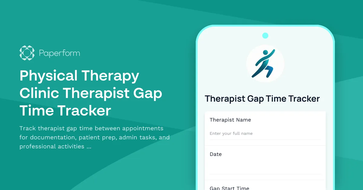 Physical Therapy Clinic Therapist Gap Time Tracker