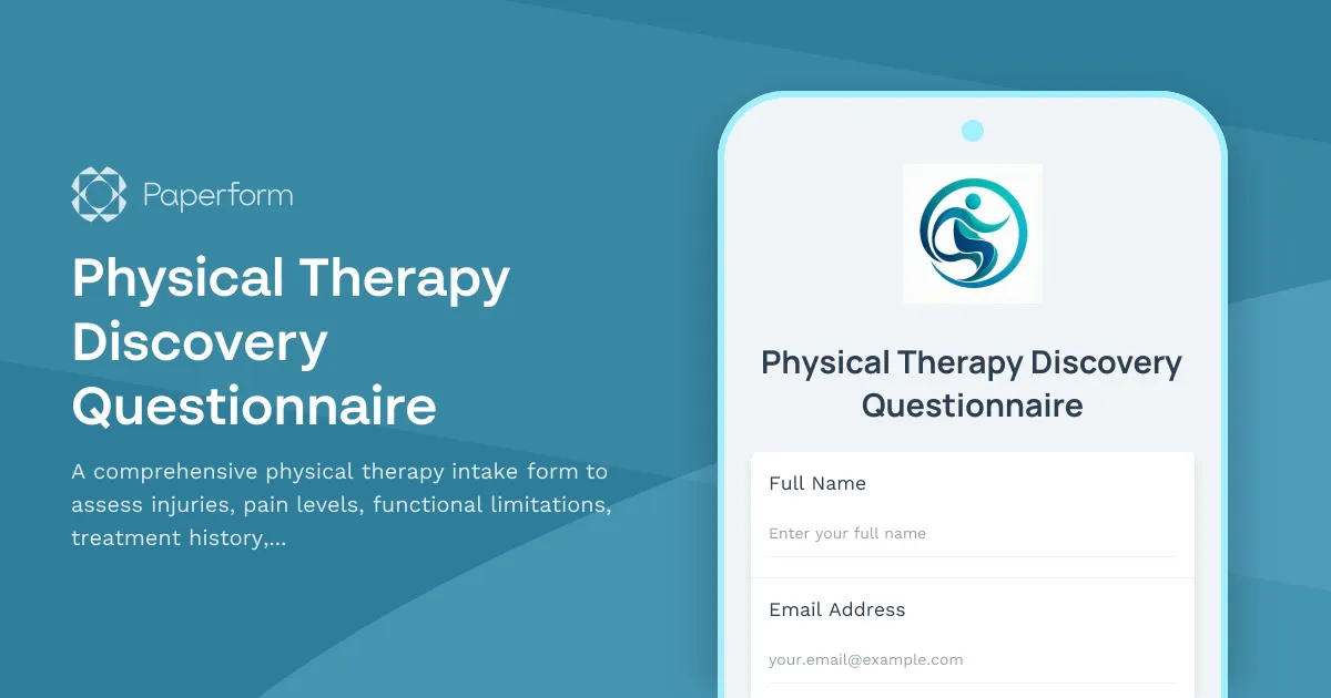 Physical Therapy Discovery Questionnaire