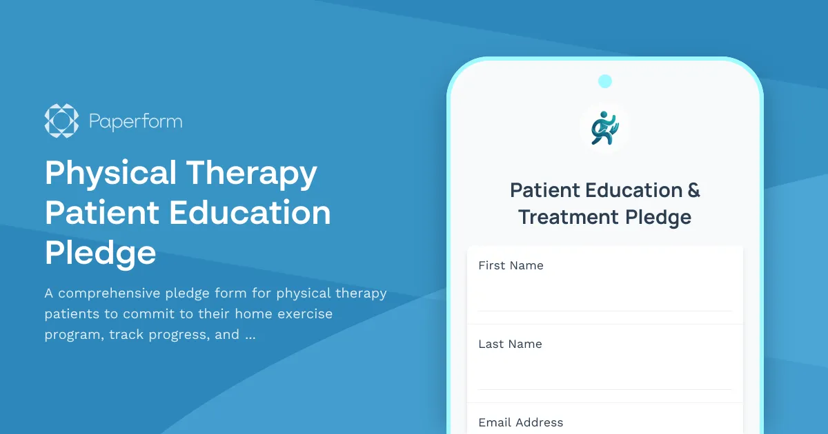 Physical Therapy Patient Education Pledge