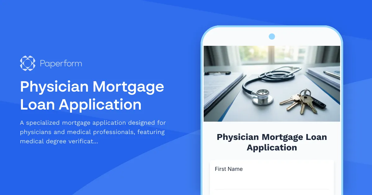 Physician Mortgage Loan Application