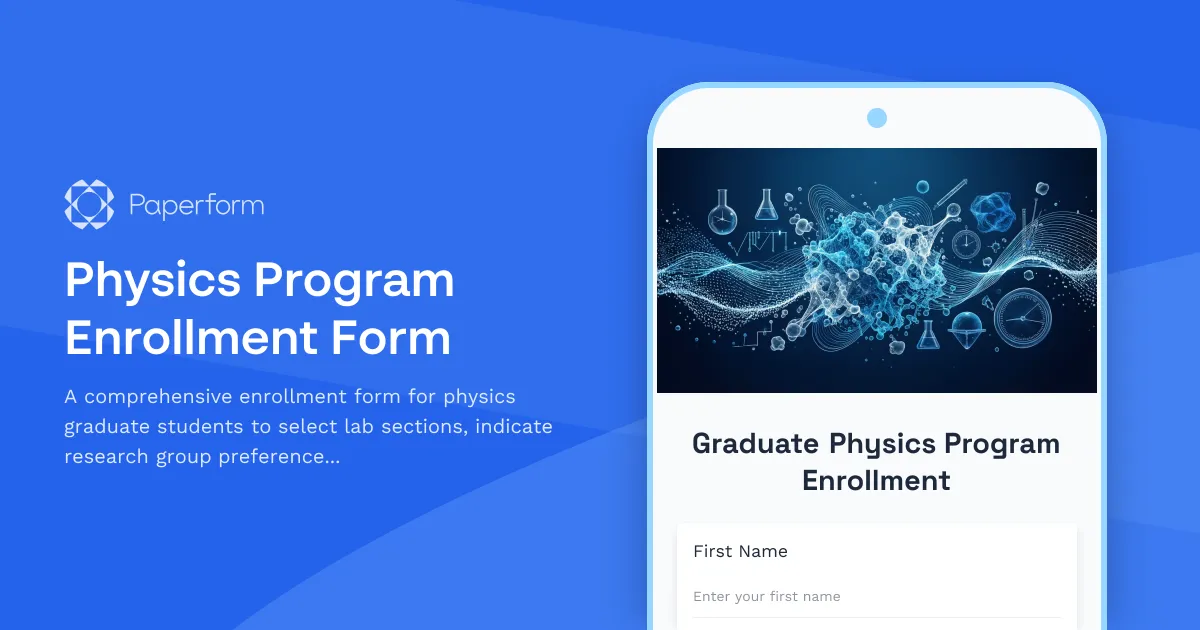 Physics Program Enrollment Form