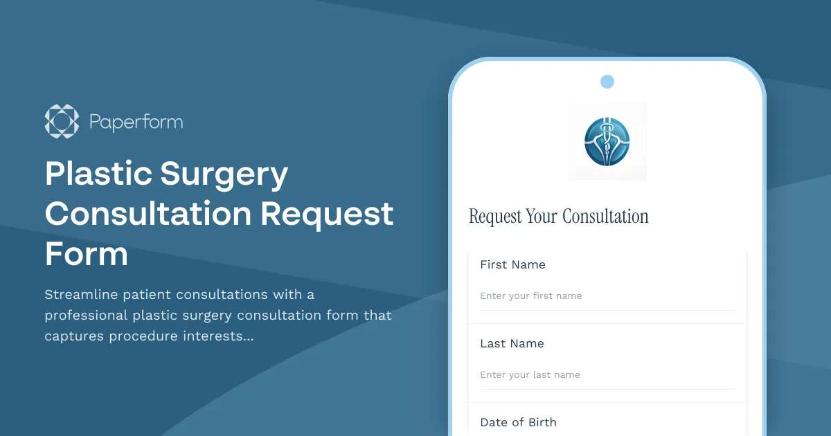 Plastic Surgery Consultation Request Form