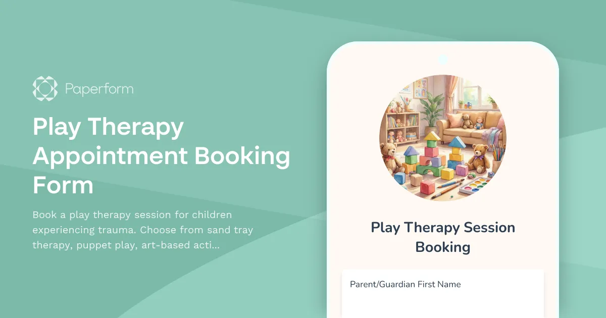 Play Therapy Appointment Booking Form