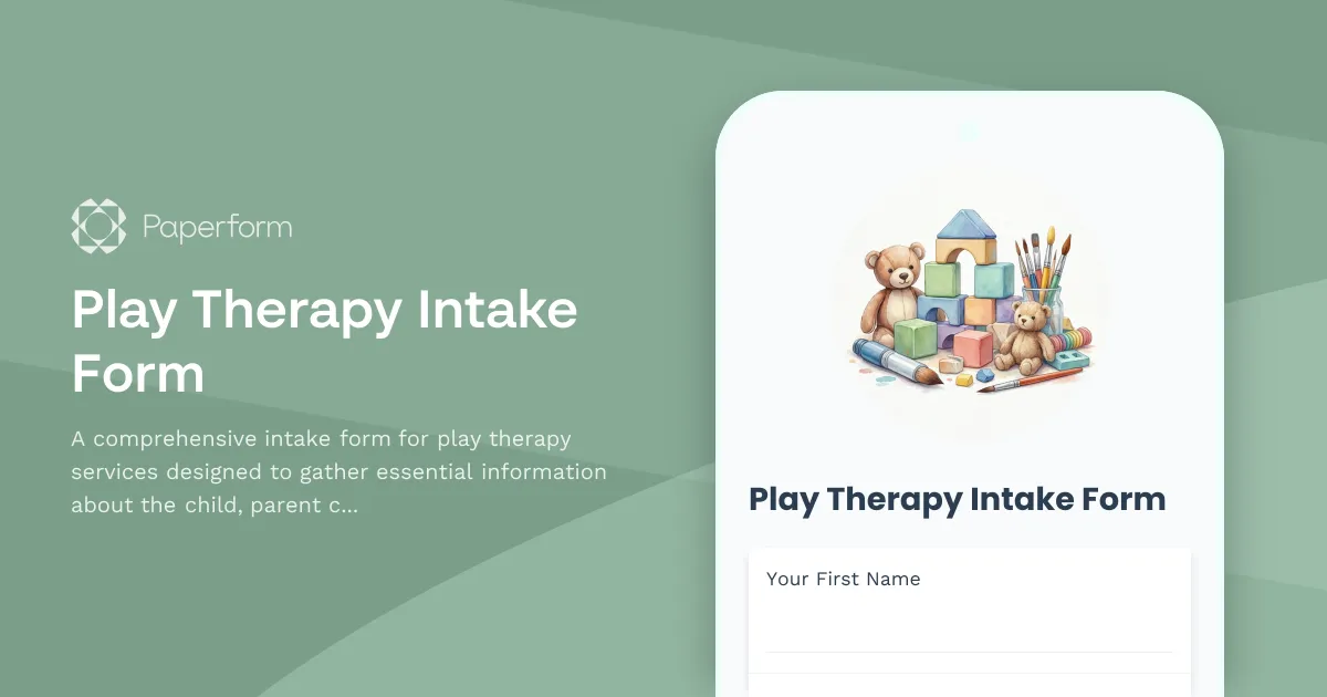 Play Therapy Intake Form