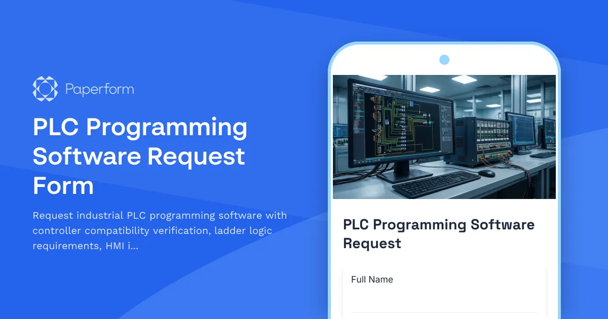 PLC Programming Software Request Form