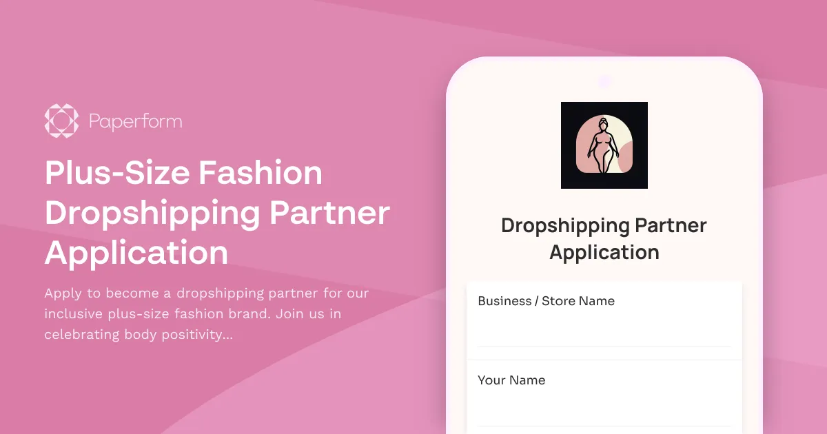 Plus-Size Fashion Dropshipping Partner Application