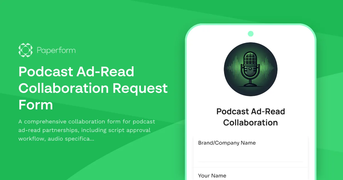 Podcast Ad-Read Collaboration Request Form