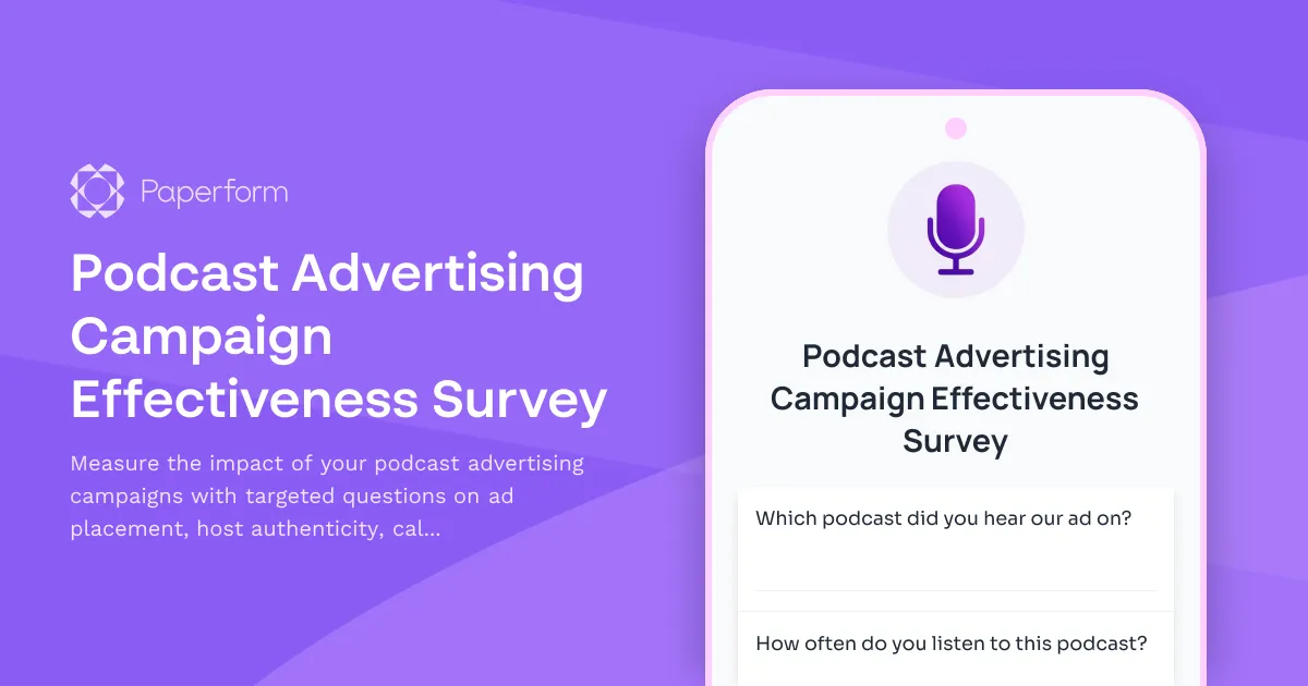 Podcast Advertising Campaign Effectiveness Survey