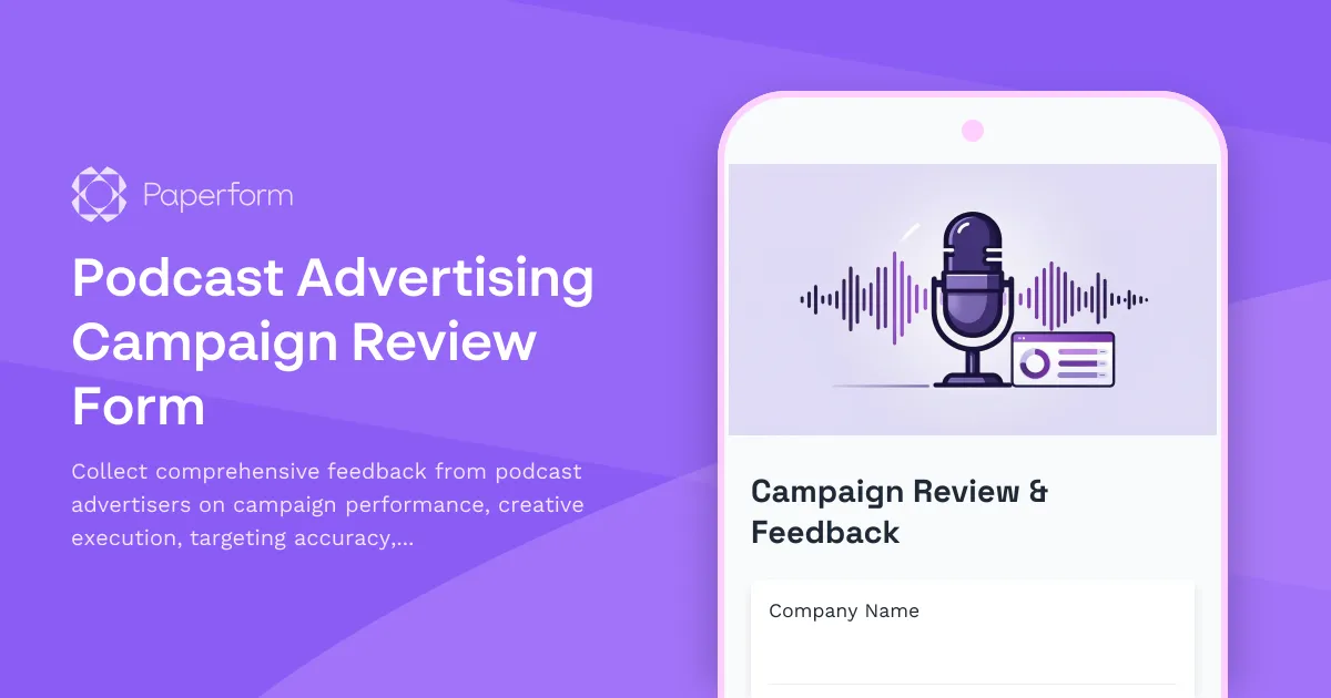 Podcast Advertising Campaign Review Form