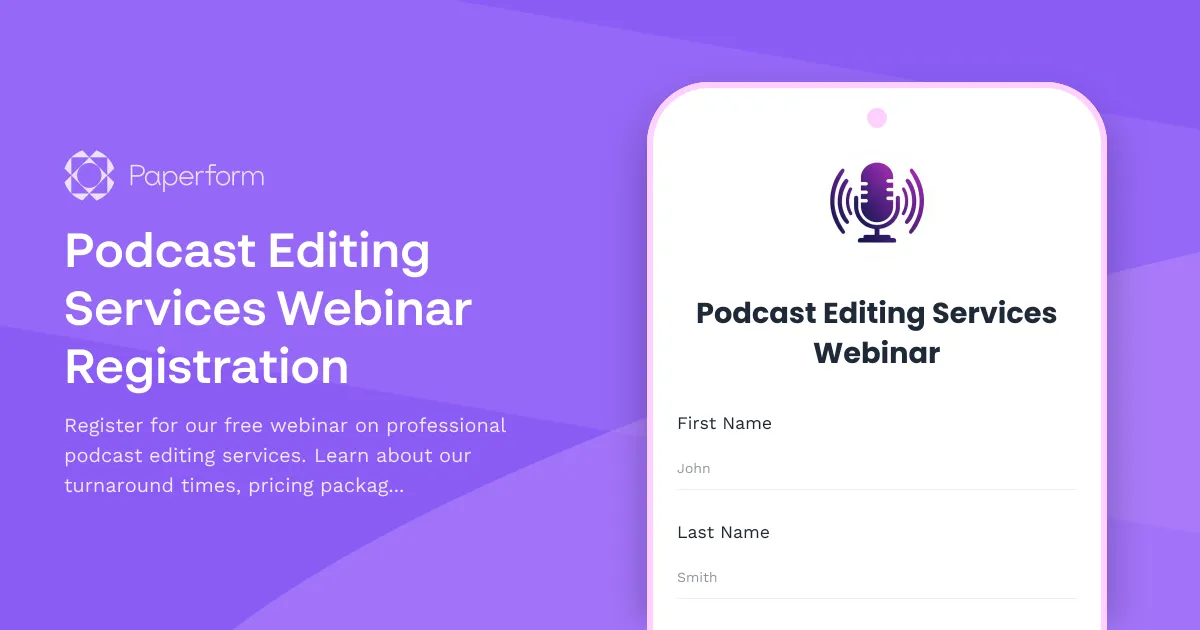 Podcast Editing Services Webinar Registration