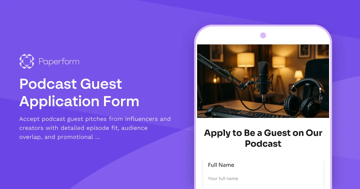 Podcast Guest Application Form