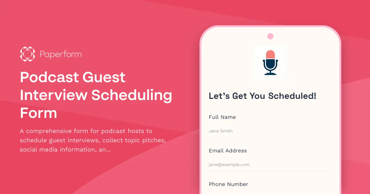 Podcast Guest Interview Scheduling Form