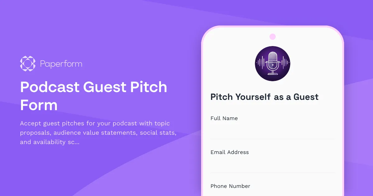 Podcast Guest Pitch Form