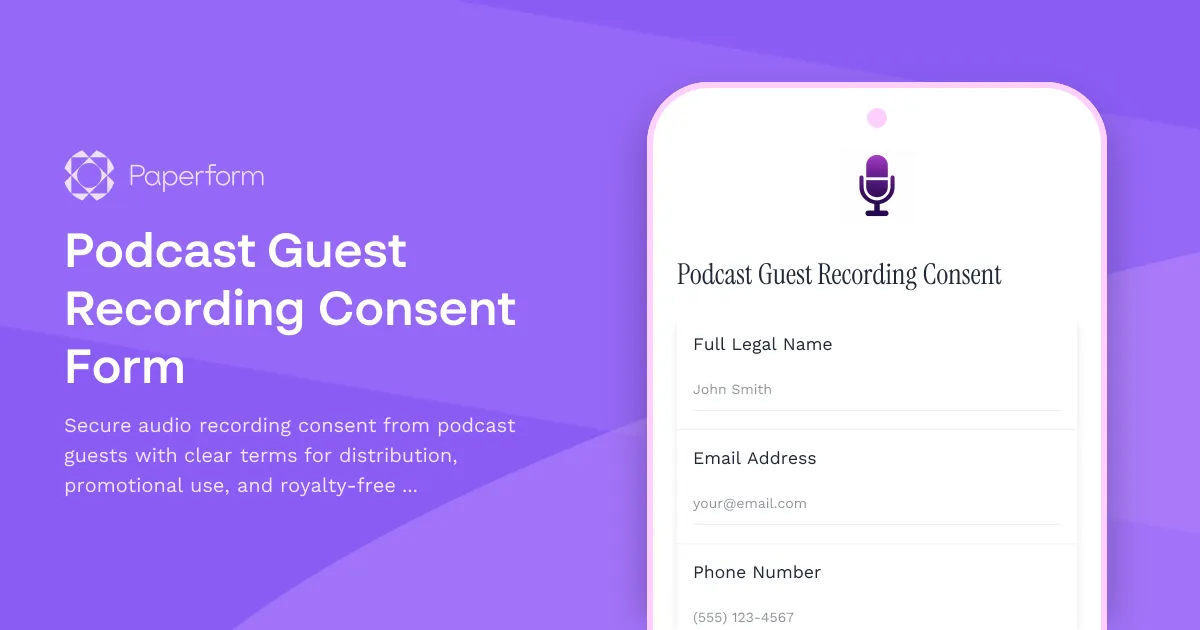 Podcast Guest Recording Consent Form
