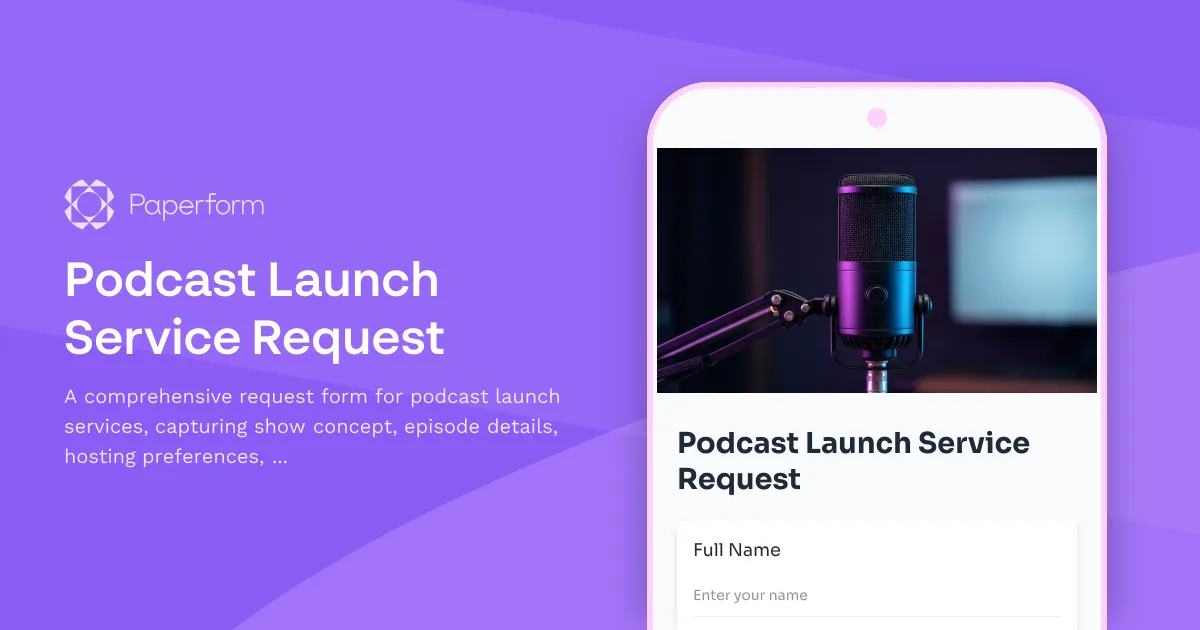 Podcast Launch Service Request