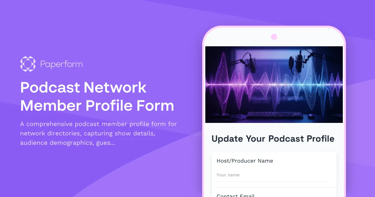 Podcast Network Member Profile Form