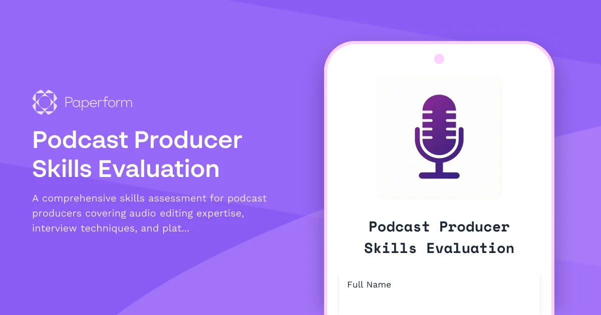 Podcast Producer Skills Evaluation