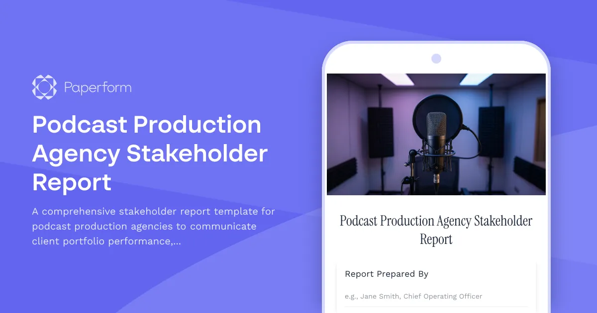 Podcast Production Agency Stakeholder Report