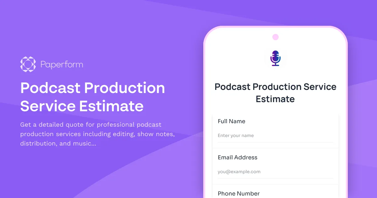 Podcast Production Service Estimate
