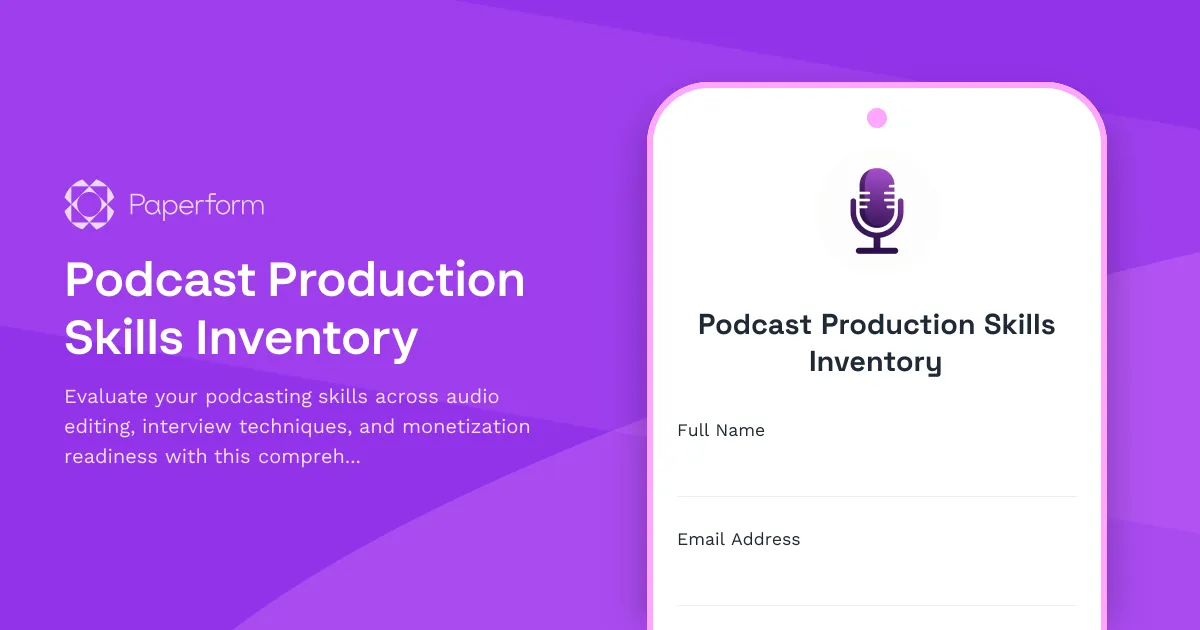 Podcast Production Skills Inventory