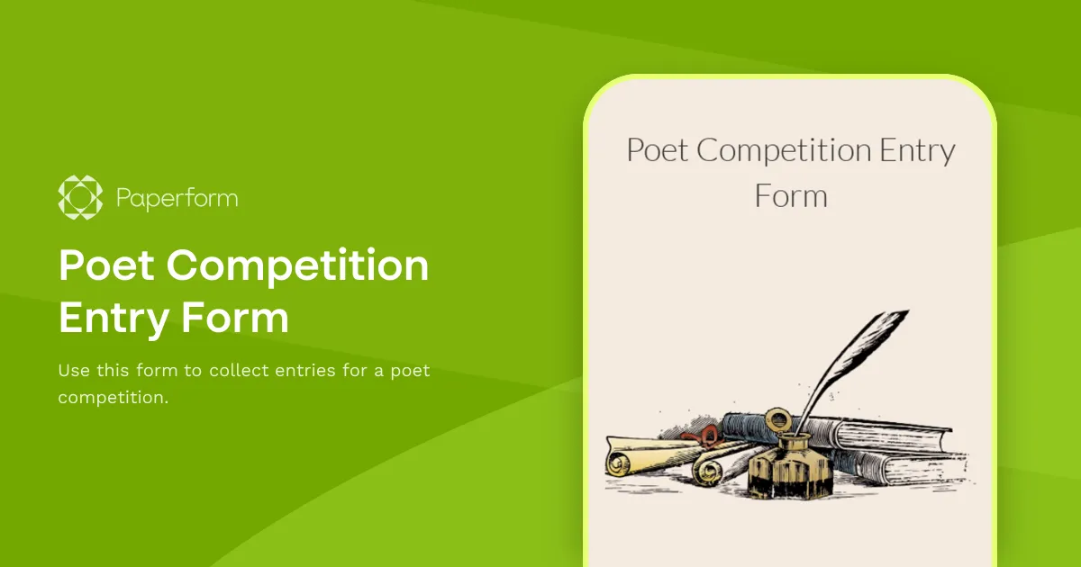 Poet Competition Entry Form