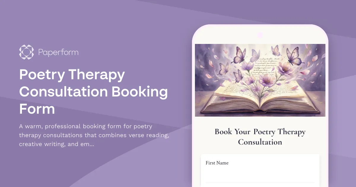 Poetry Therapy Consultation Booking Form