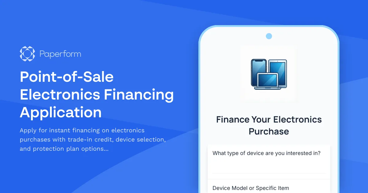 Point-of-Sale Electronics Financing Application
