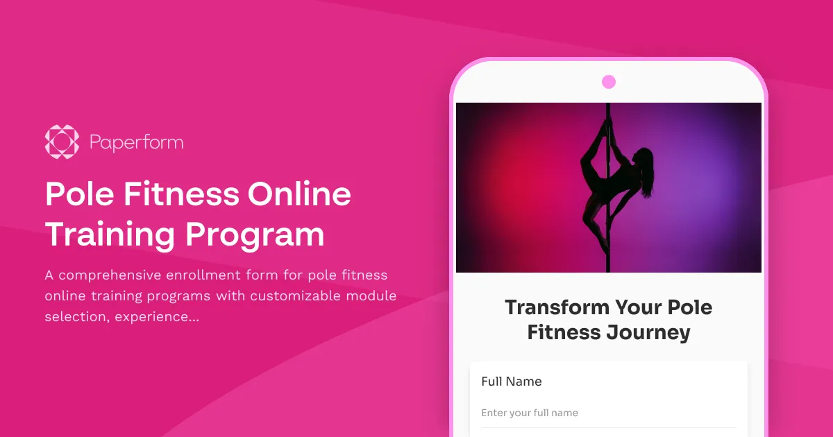 Pole Fitness Online Training Program