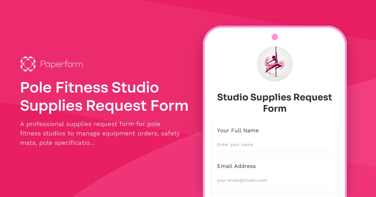 Pole Fitness Studio Supplies Request Form