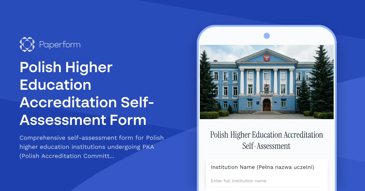Polish Higher Education Accreditation Self-Assessment Form