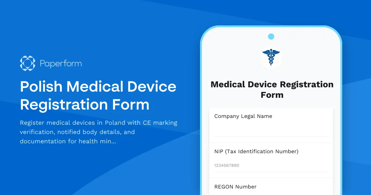 Polish Medical Device Registration Form