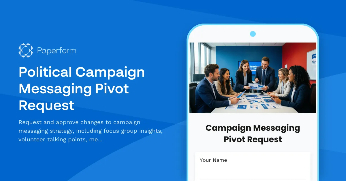 Political Campaign Messaging Pivot Request