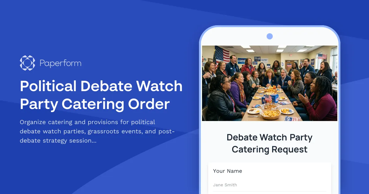 Political Debate Watch Party Catering Order