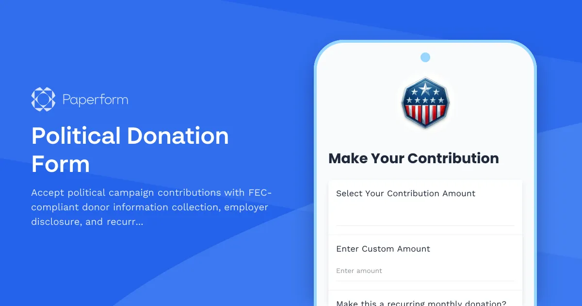 Political Donation Form