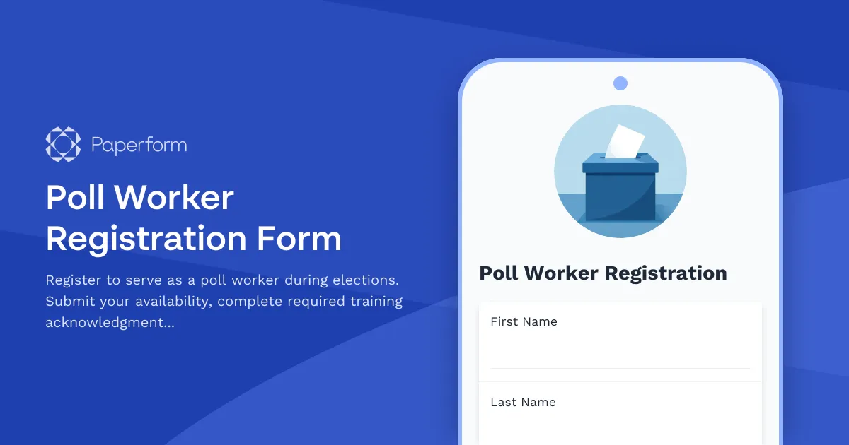 Poll Worker Registration Form