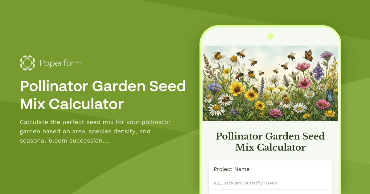 Pollinator Garden Seed Mix Calculator