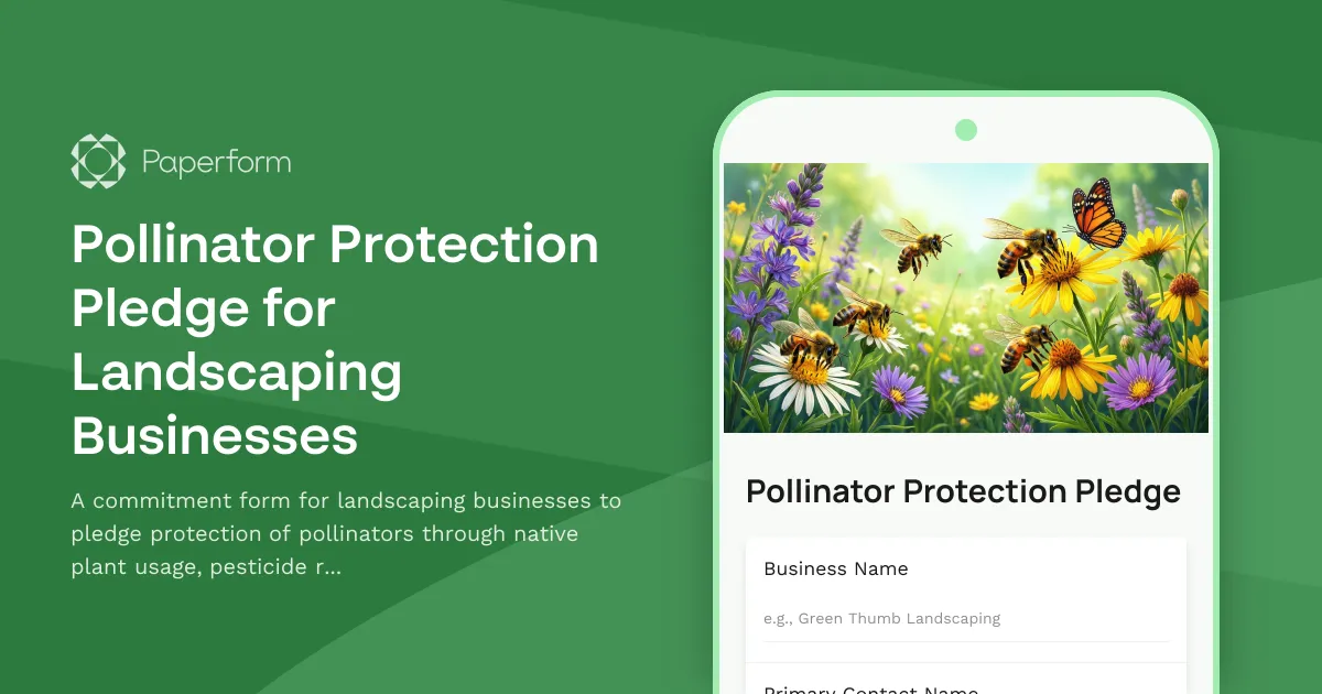Pollinator Protection Pledge for Landscaping Businesses