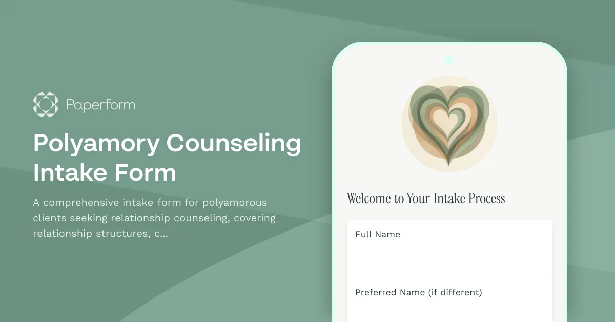 Polyamory Counseling Intake Form