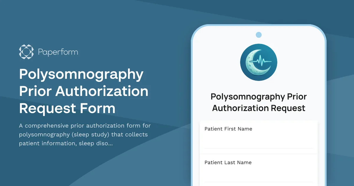 Polysomnography Prior Authorization Request Form