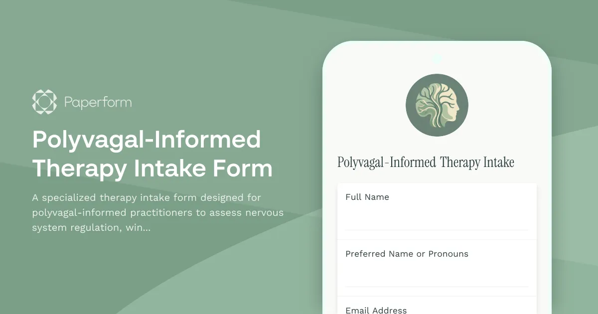 Polyvagal-Informed Therapy Intake Form