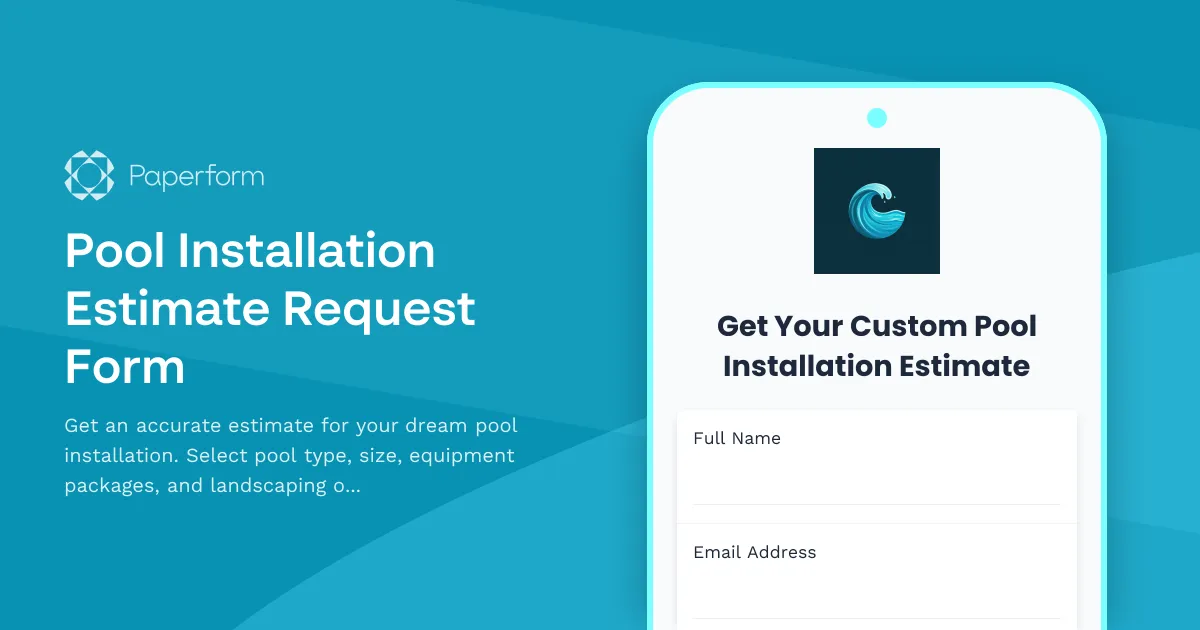 Pool Installation Estimate Request Form