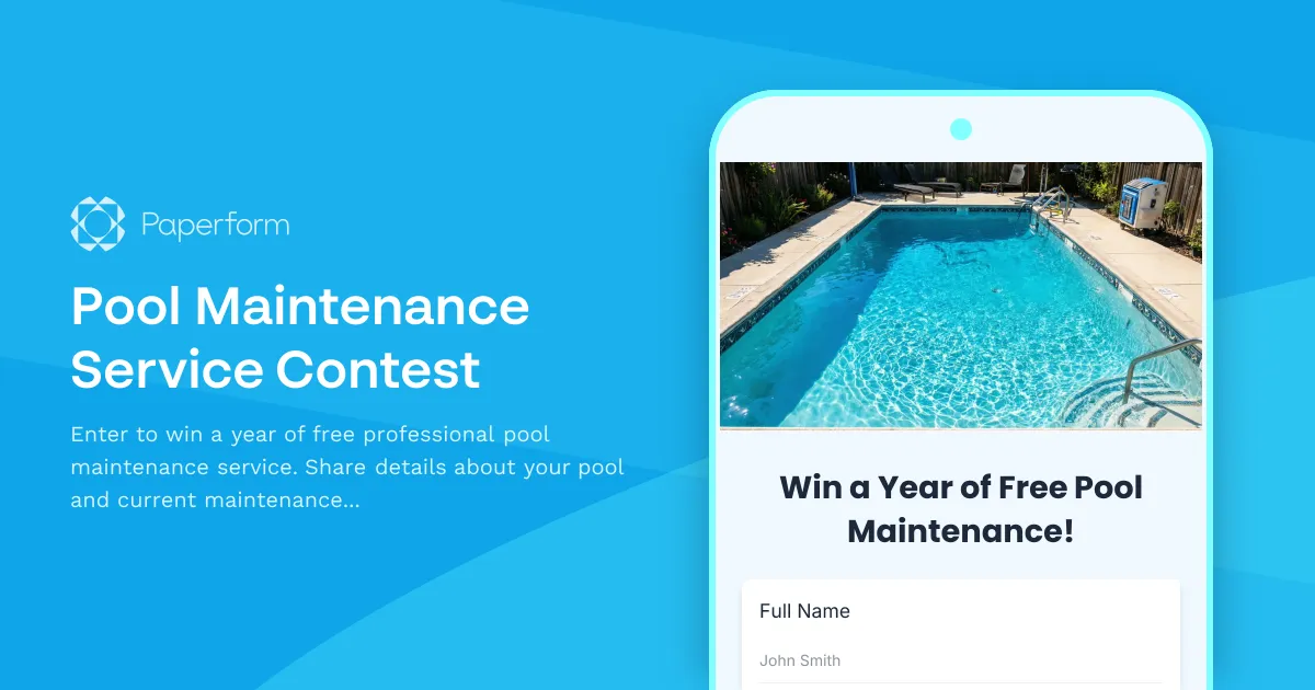 Pool Maintenance Service Contest