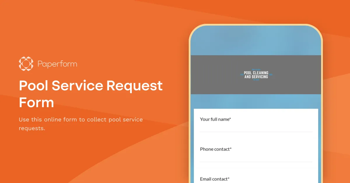 Pool Service Request Form