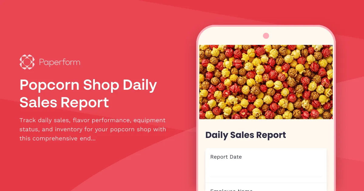 Popcorn Shop Daily Sales Report