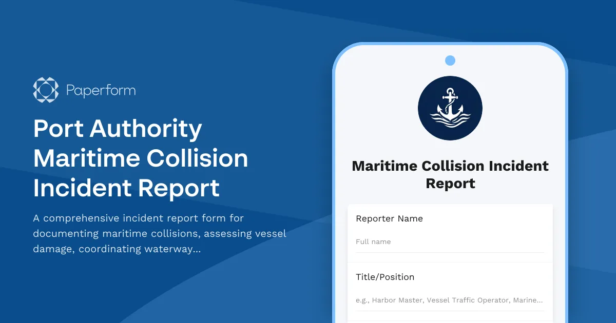 Port Authority Maritime Collision Incident Report
