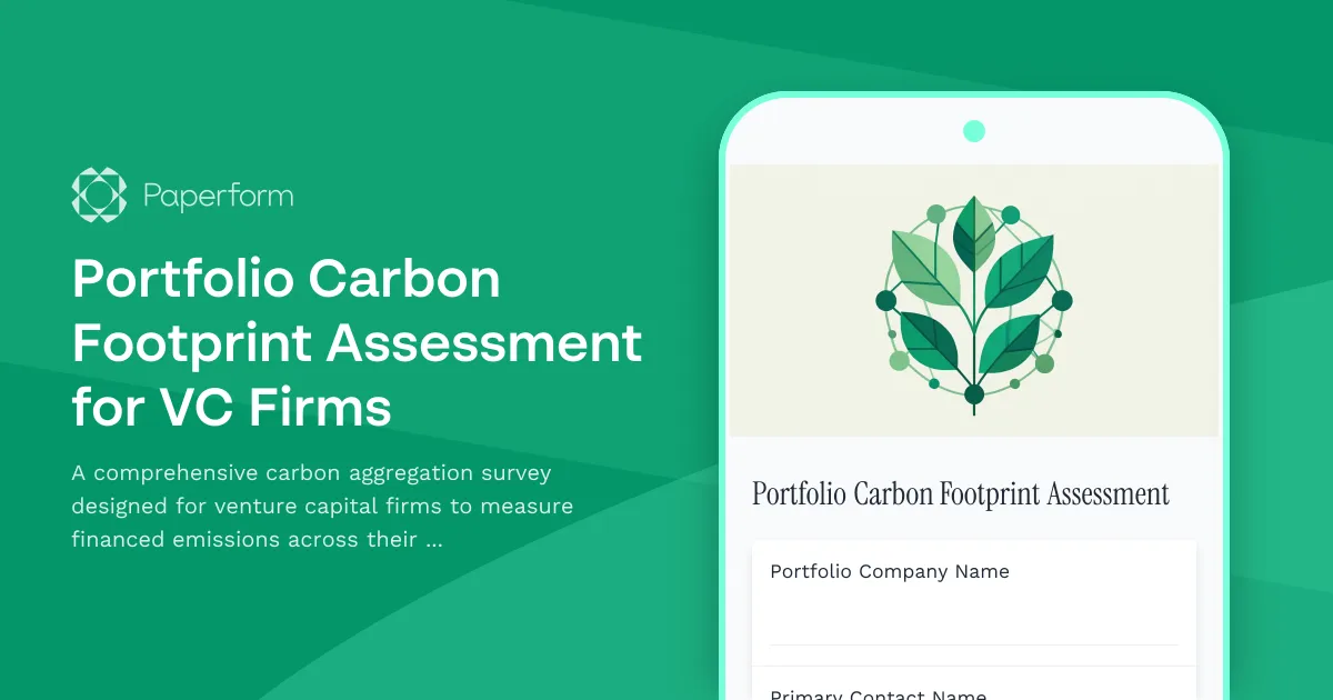 Portfolio Carbon Footprint Assessment for VC Firms