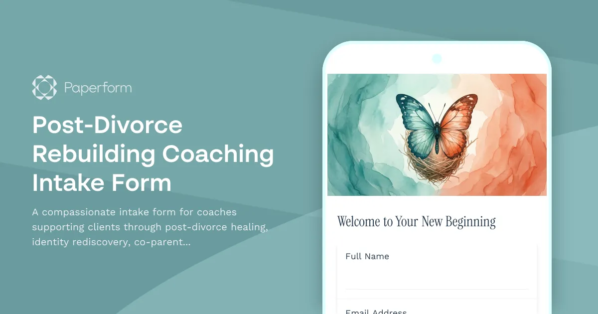 Post-Divorce Rebuilding Coaching Intake Form