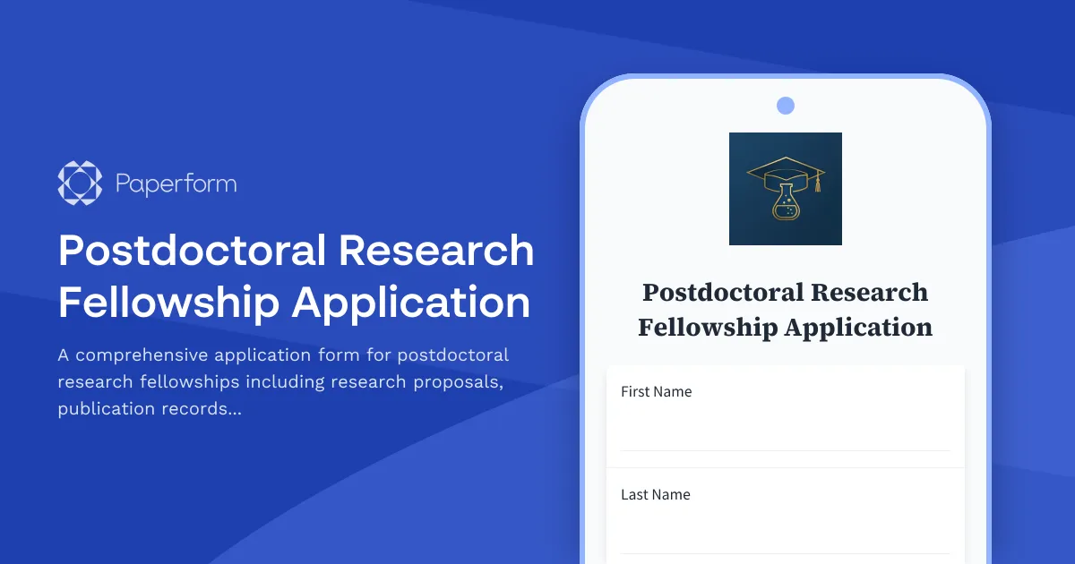 Postdoctoral Research Fellowship Application