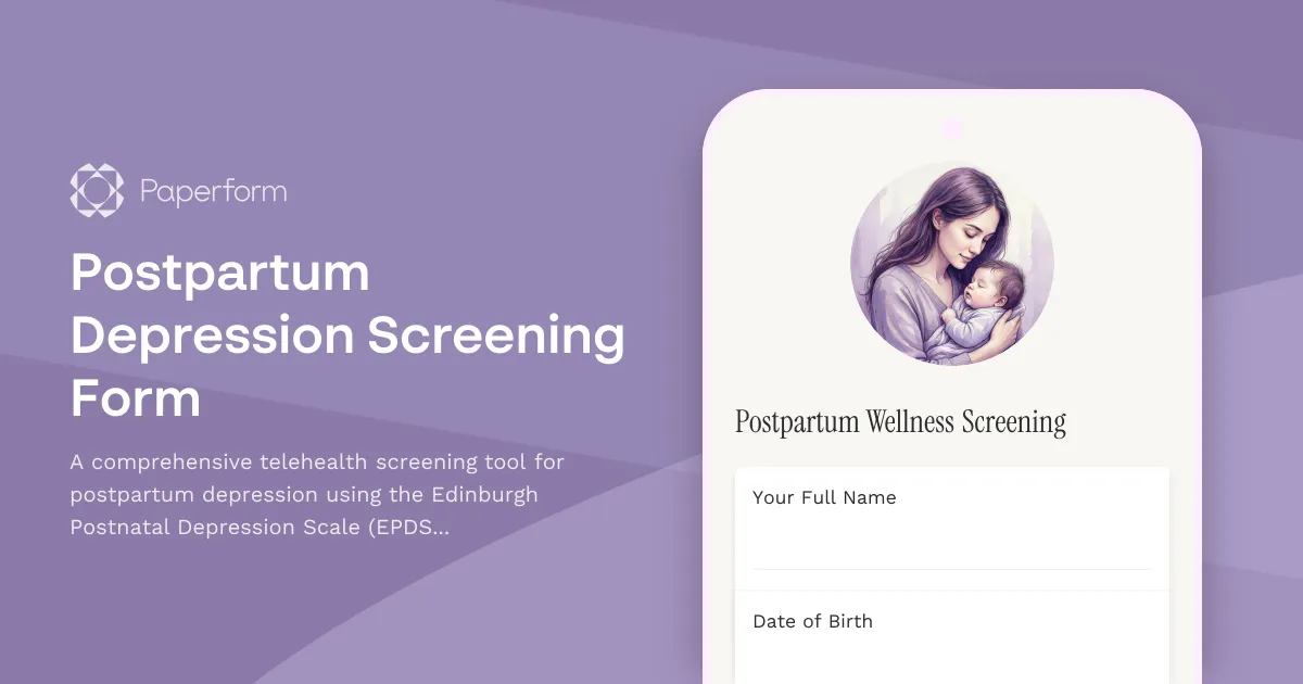 Postpartum Depression Screening Form